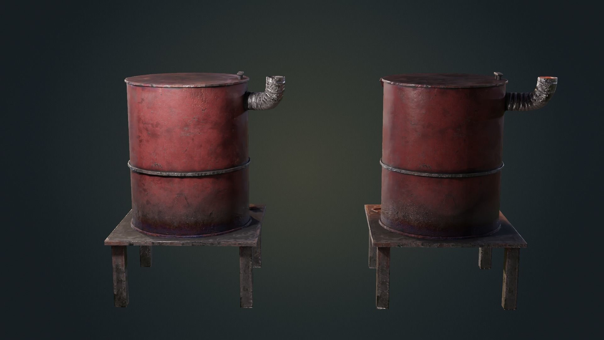 Hand Made Furnace Low-poly 3D model_15