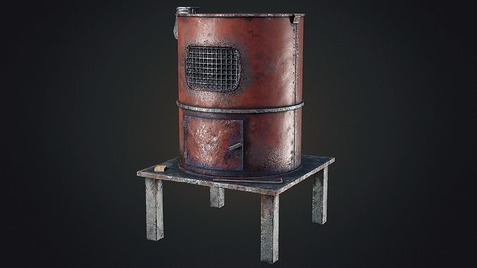 Hand Made Furnace Low-poly 3D model