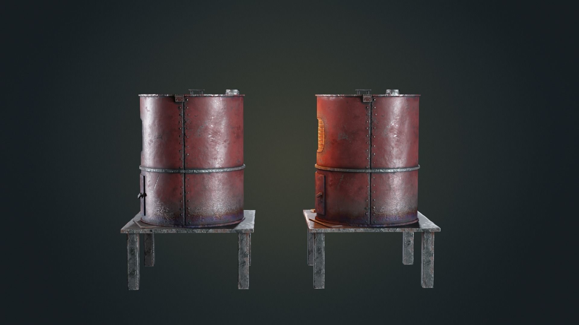 Hand Made Furnace Low-poly 3D model_12