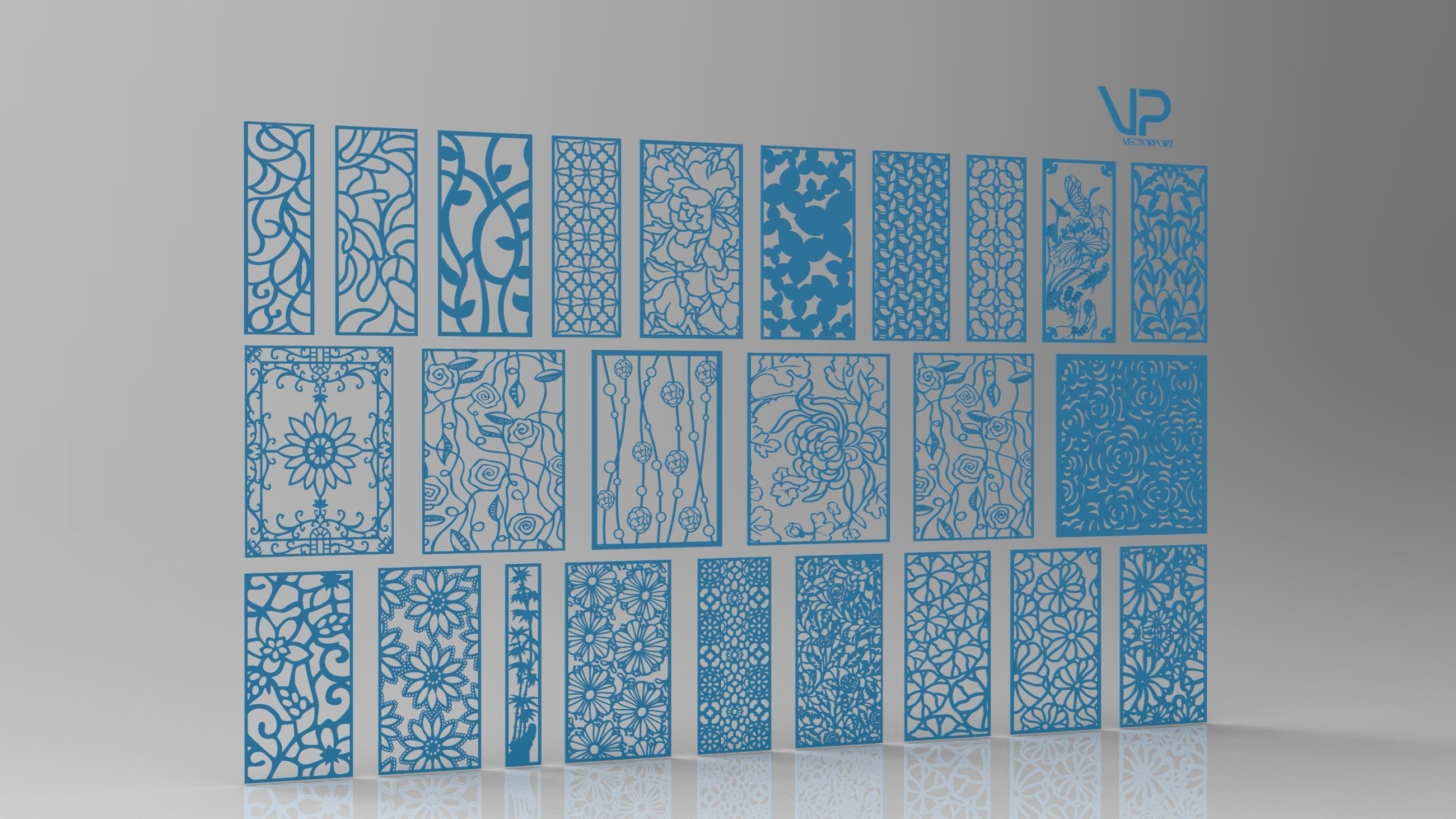 25 3D Decorative wall panels - screen SET 012 3D model_2