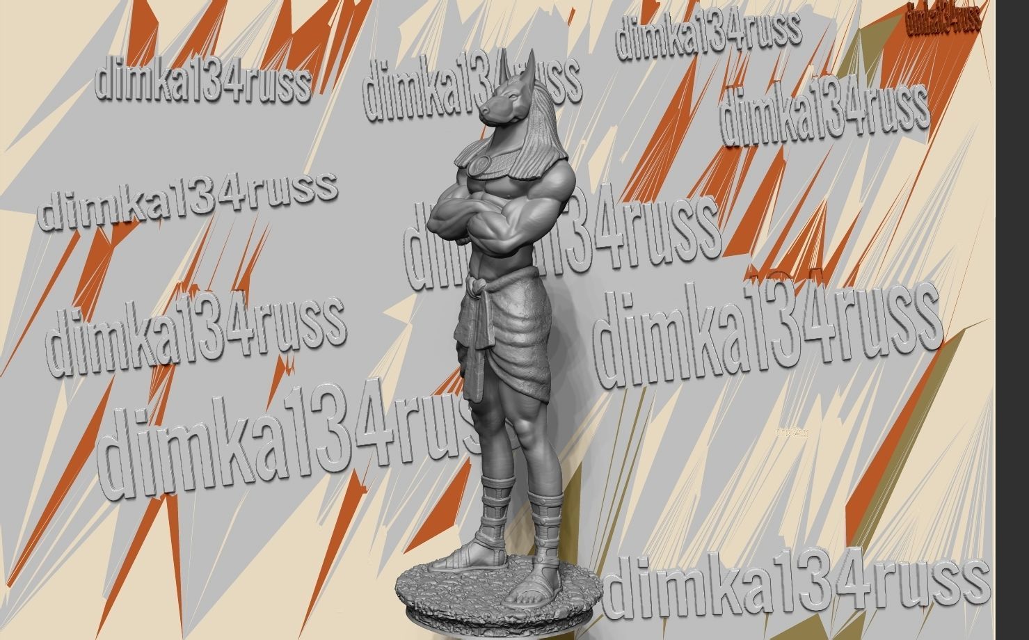 Anubis 3D print model_6