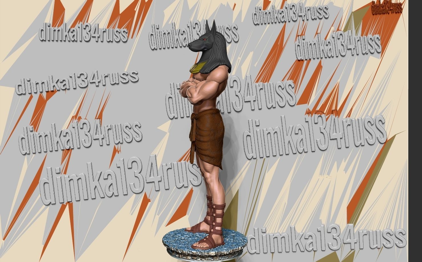 Anubis 3D print model_12