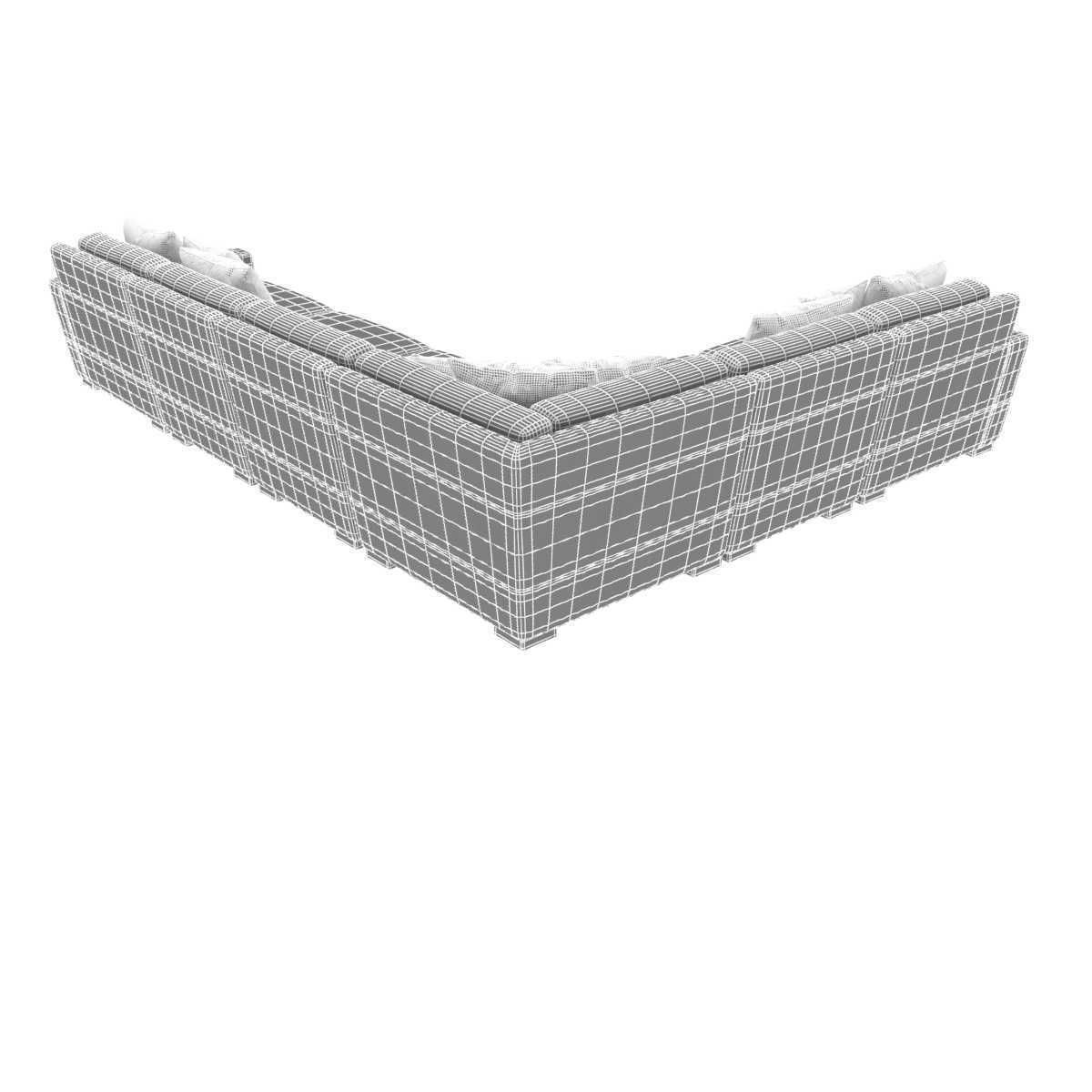 Restoration hardware BIARRITZ MODULAR L-SECTIONAL sofa 3D model_11