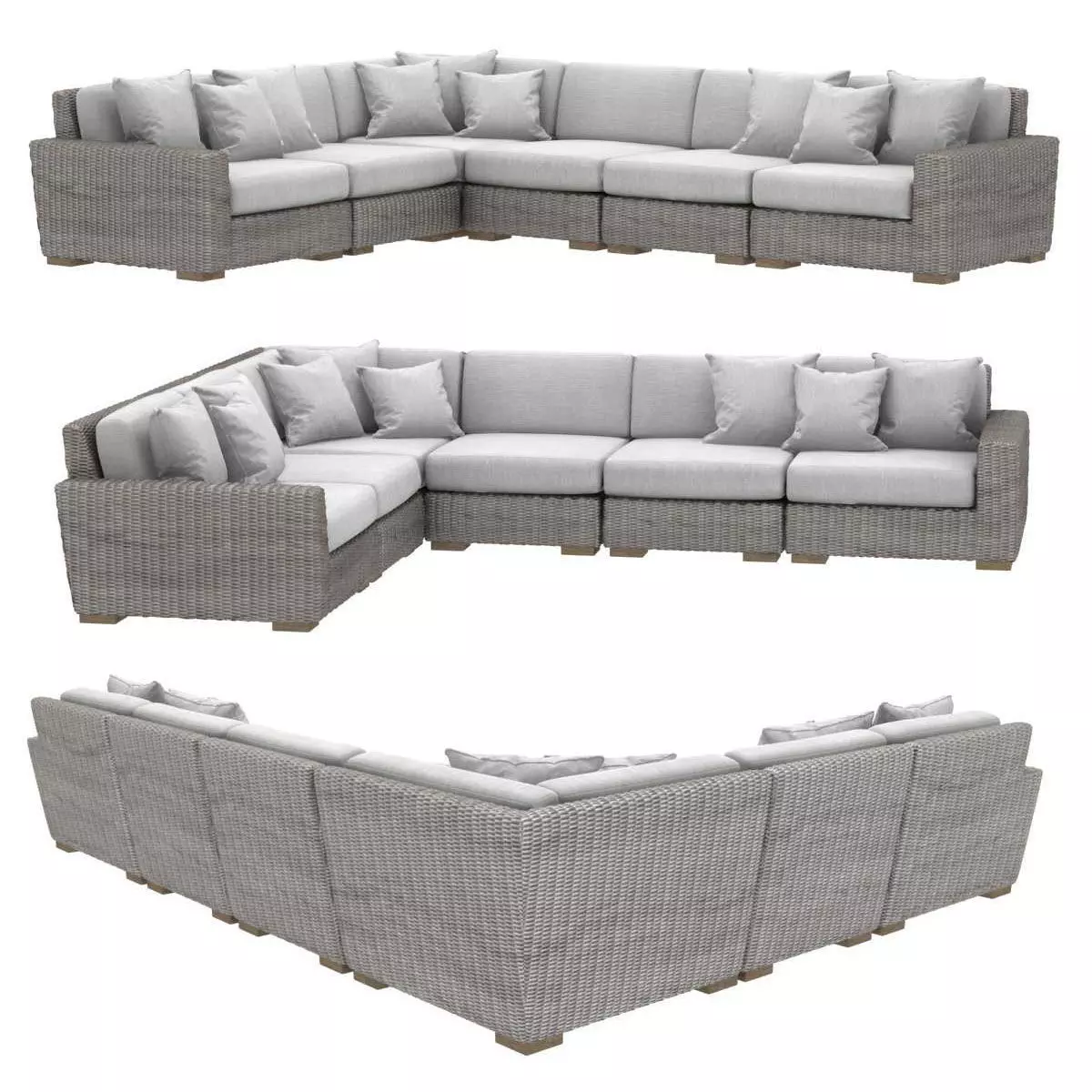 Restoration hardware BIARRITZ MODULAR L-SECTIONAL sofa 3D model_0