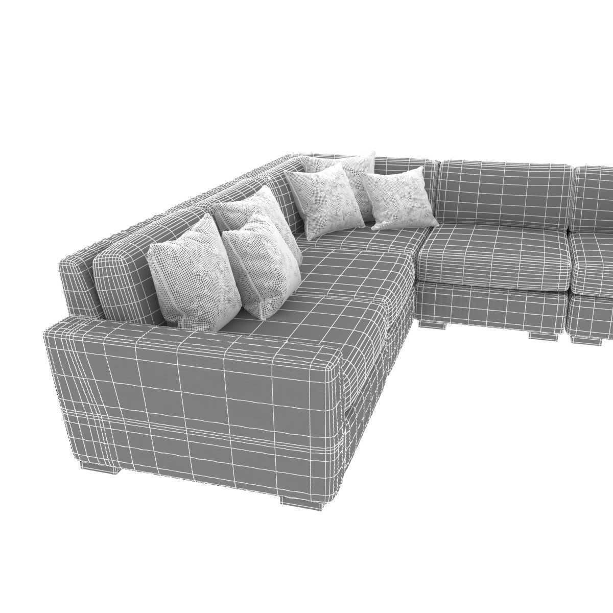 Restoration hardware BIARRITZ MODULAR L-SECTIONAL sofa 3D model_9
