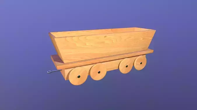Wooden Toy Train - Container Wagon 002