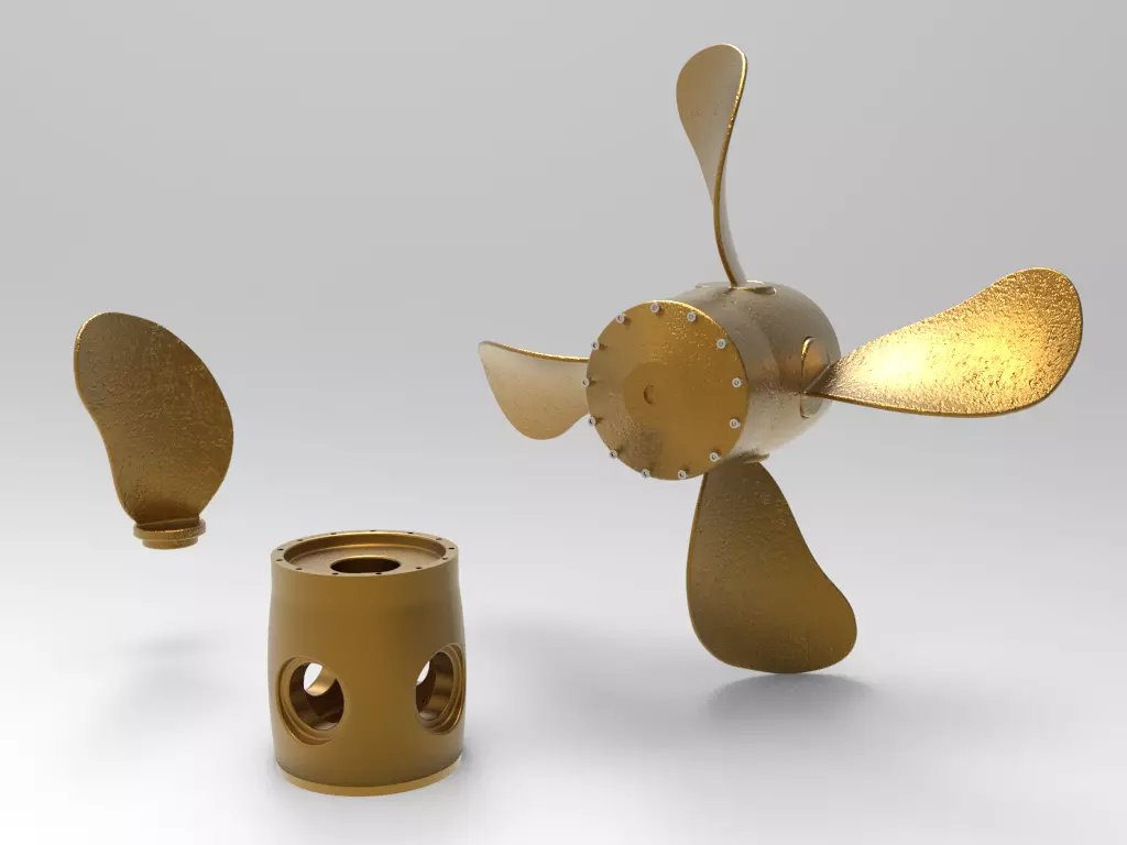 Variable Pitch Propeller using solidworks CPP Free 3D model_0