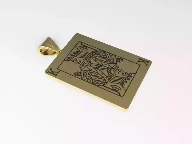 Playing card King pendant