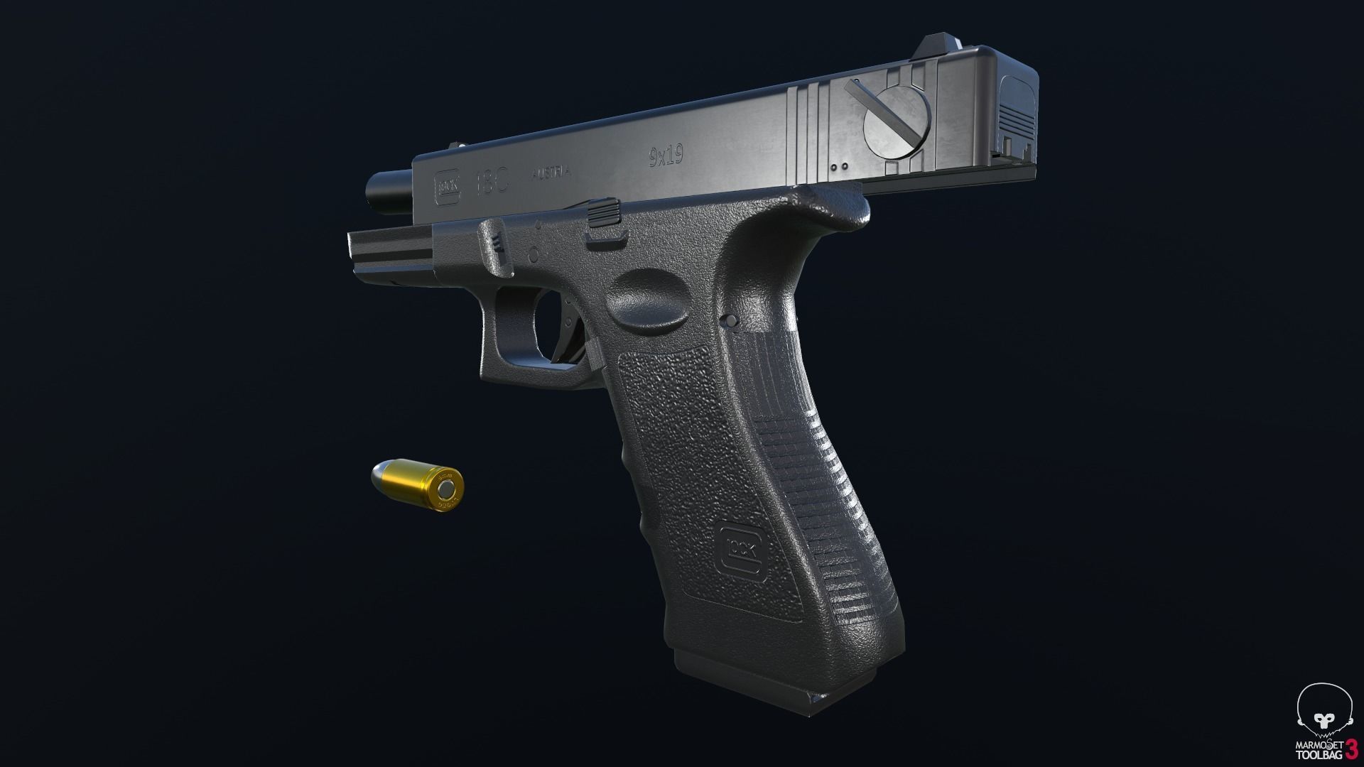 Glock 18C Low-poly 3D model_9