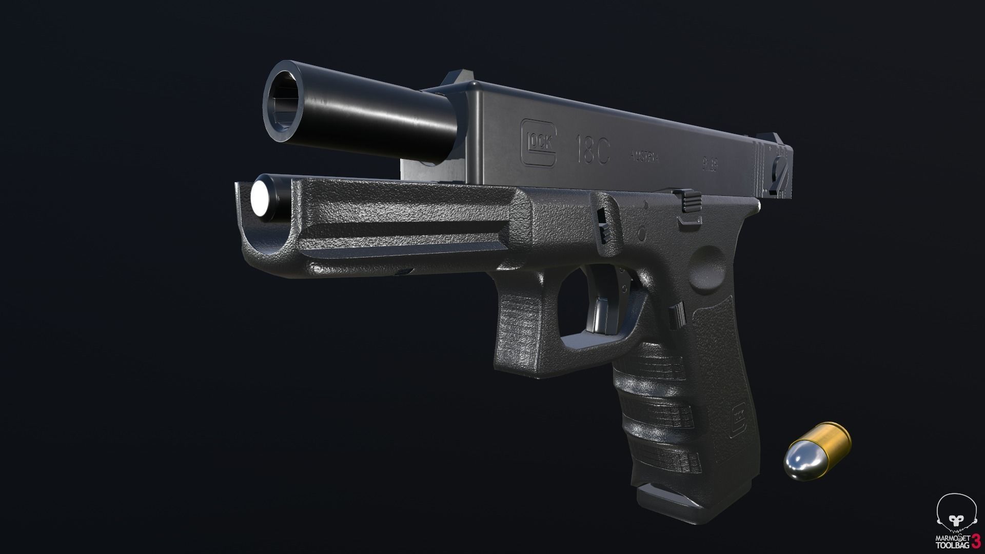 Glock 18C Low-poly 3D model_46