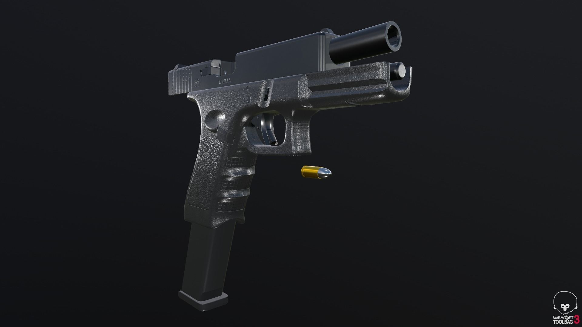 Glock 18C Low-poly 3D model_36