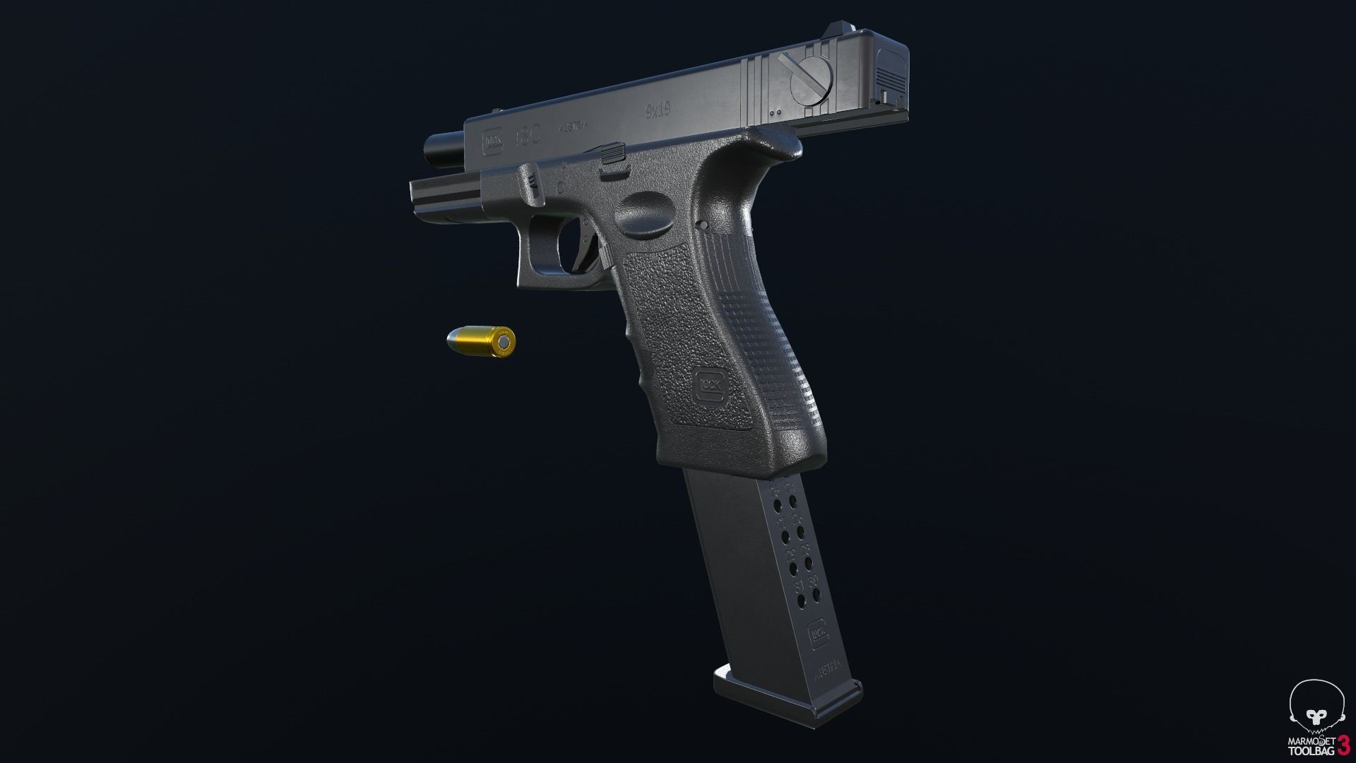 Glock 18C Low-poly 3D model_12