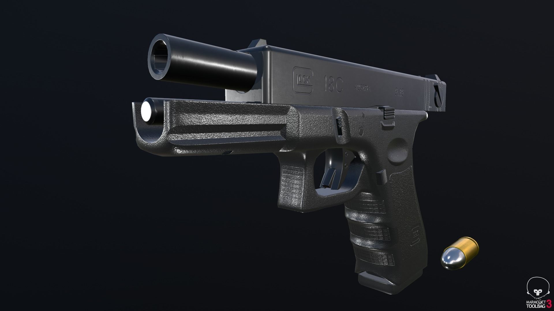 Glock 18C Low-poly 3D model_45