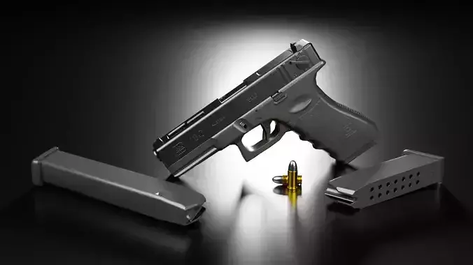 Glock 18C Low-poly 3D model