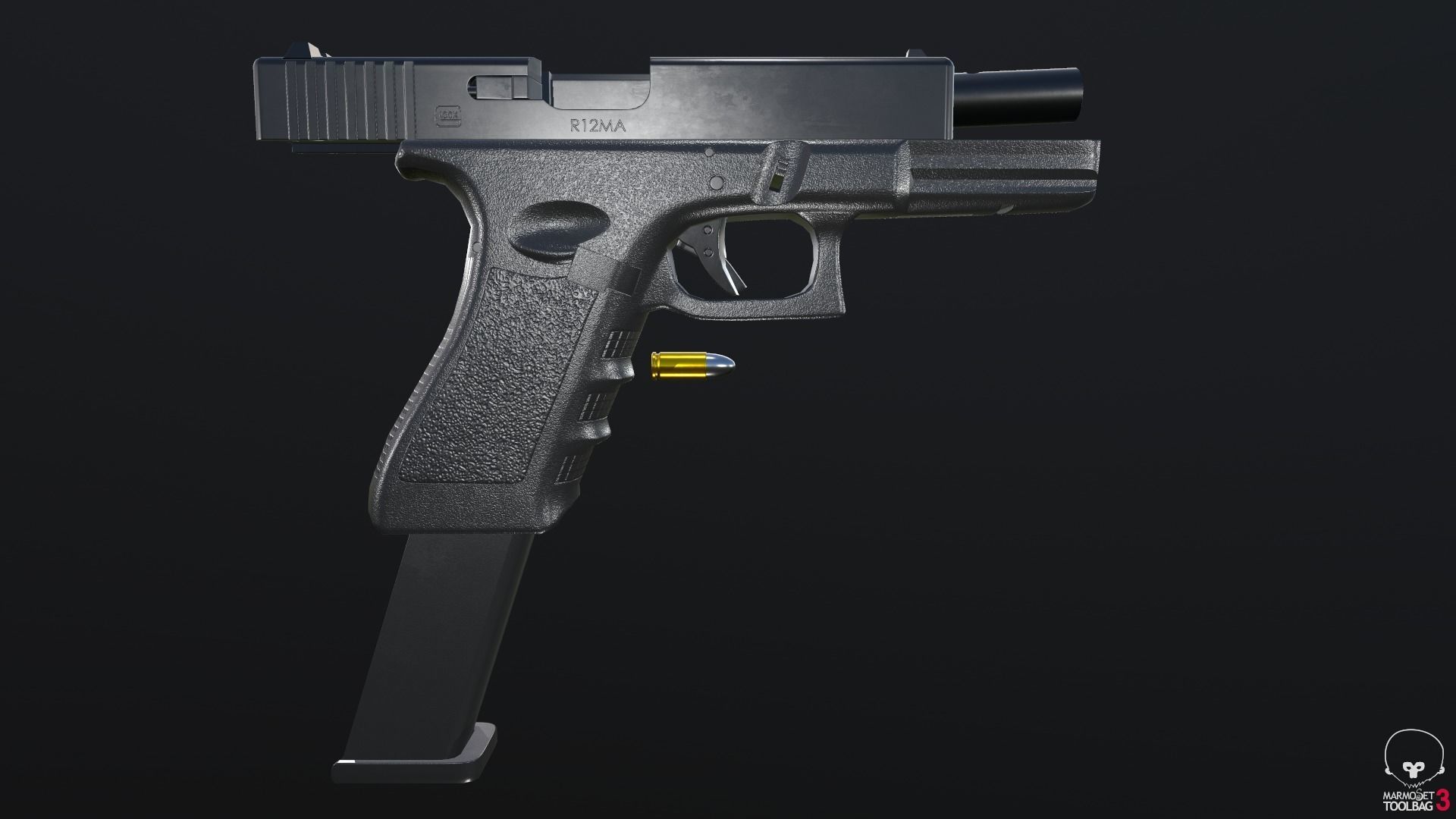 Glock 18C Low-poly 3D model_30