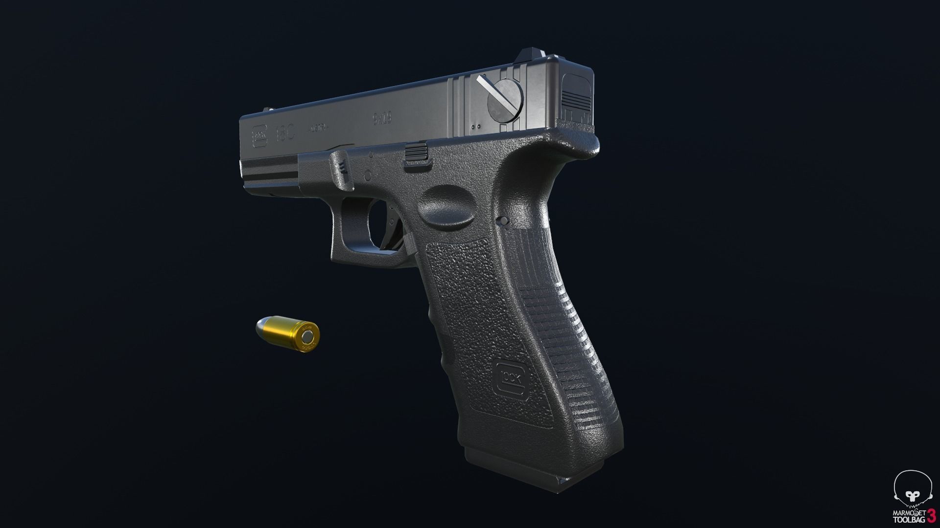 Glock 18C Low-poly 3D model_8