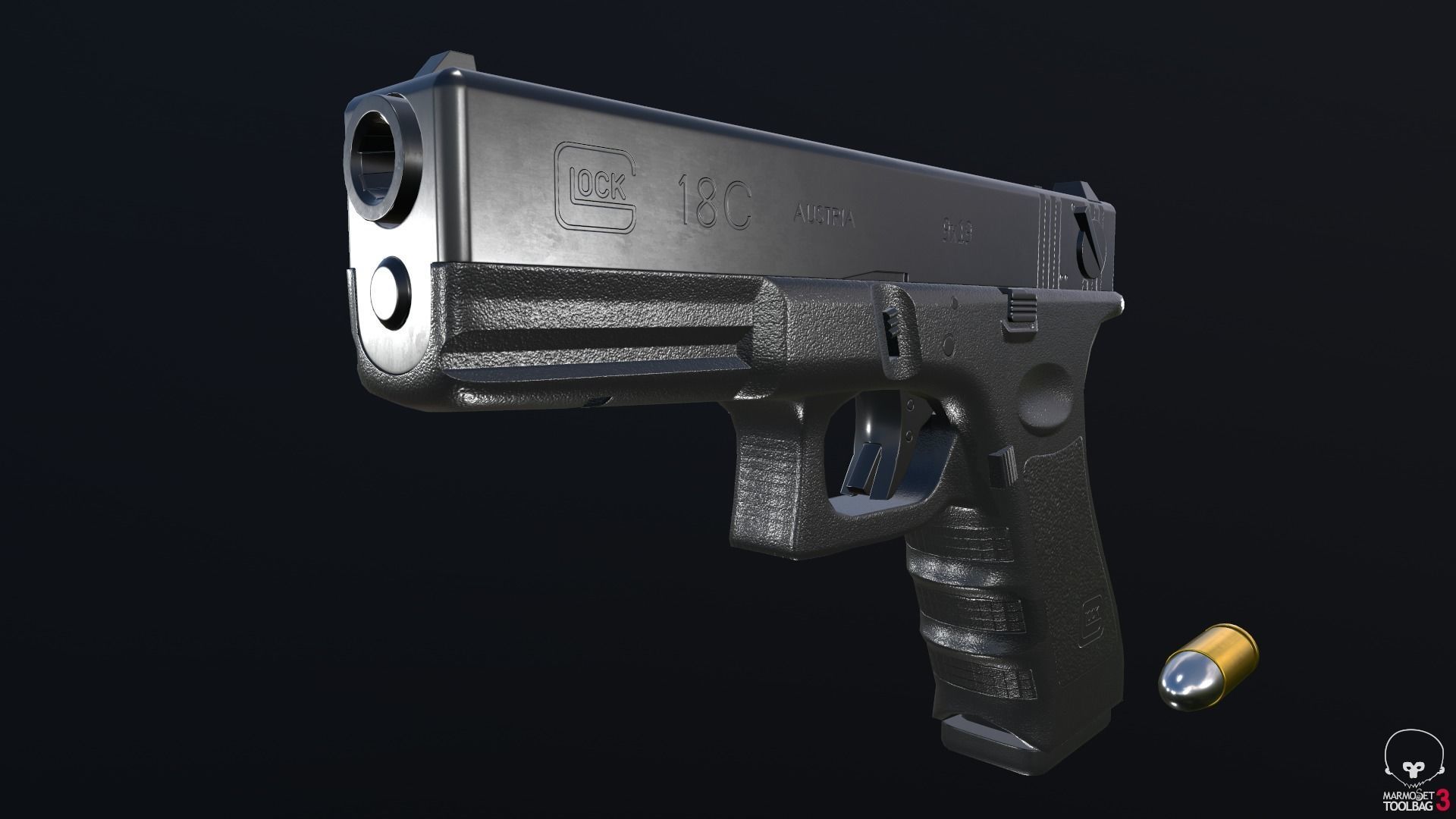 Glock 18C Low-poly 3D model_44