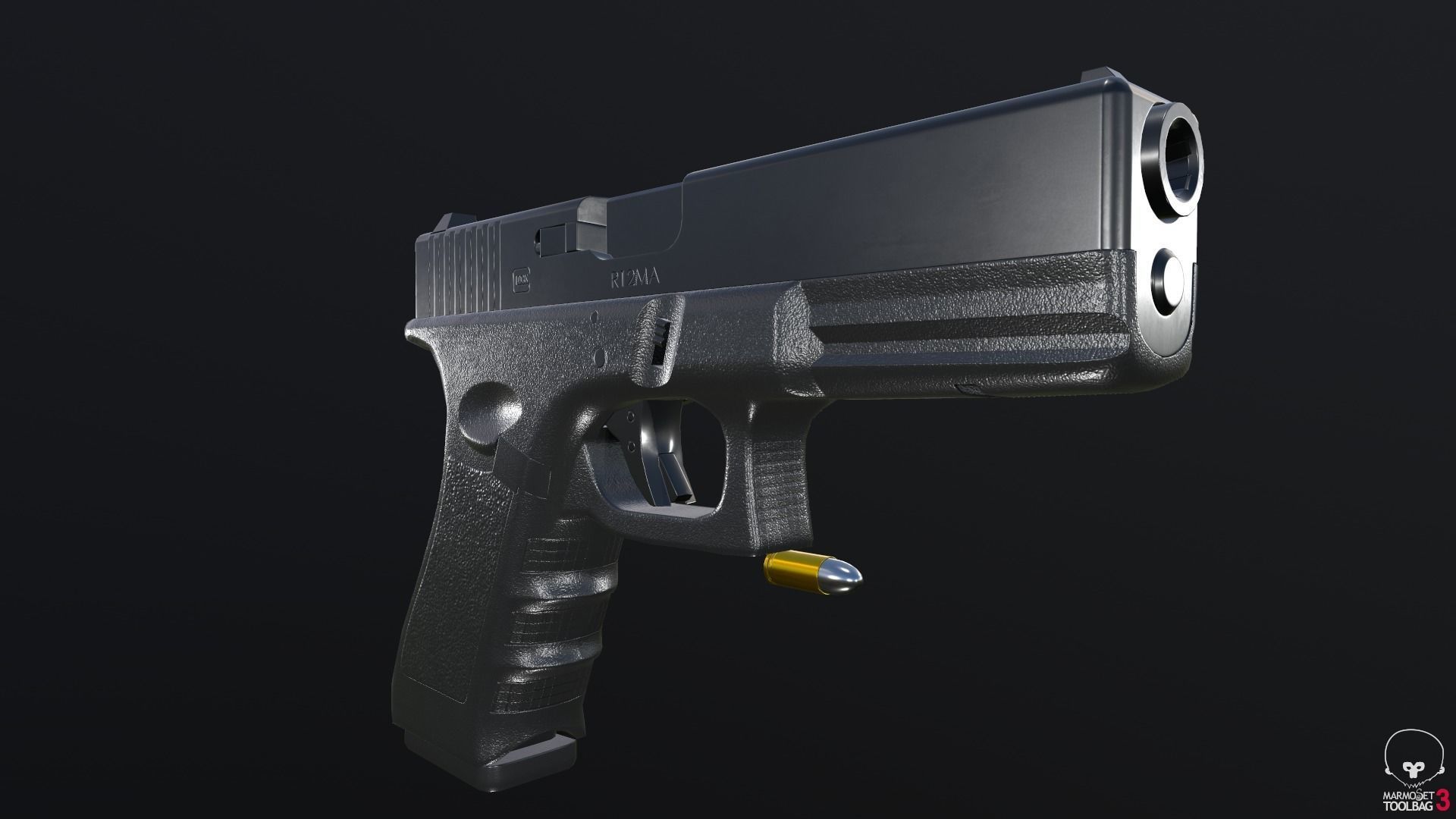 Glock 18C Low-poly 3D model_32