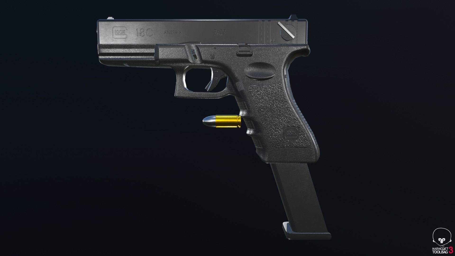 Glock 18C Low-poly 3D model_5