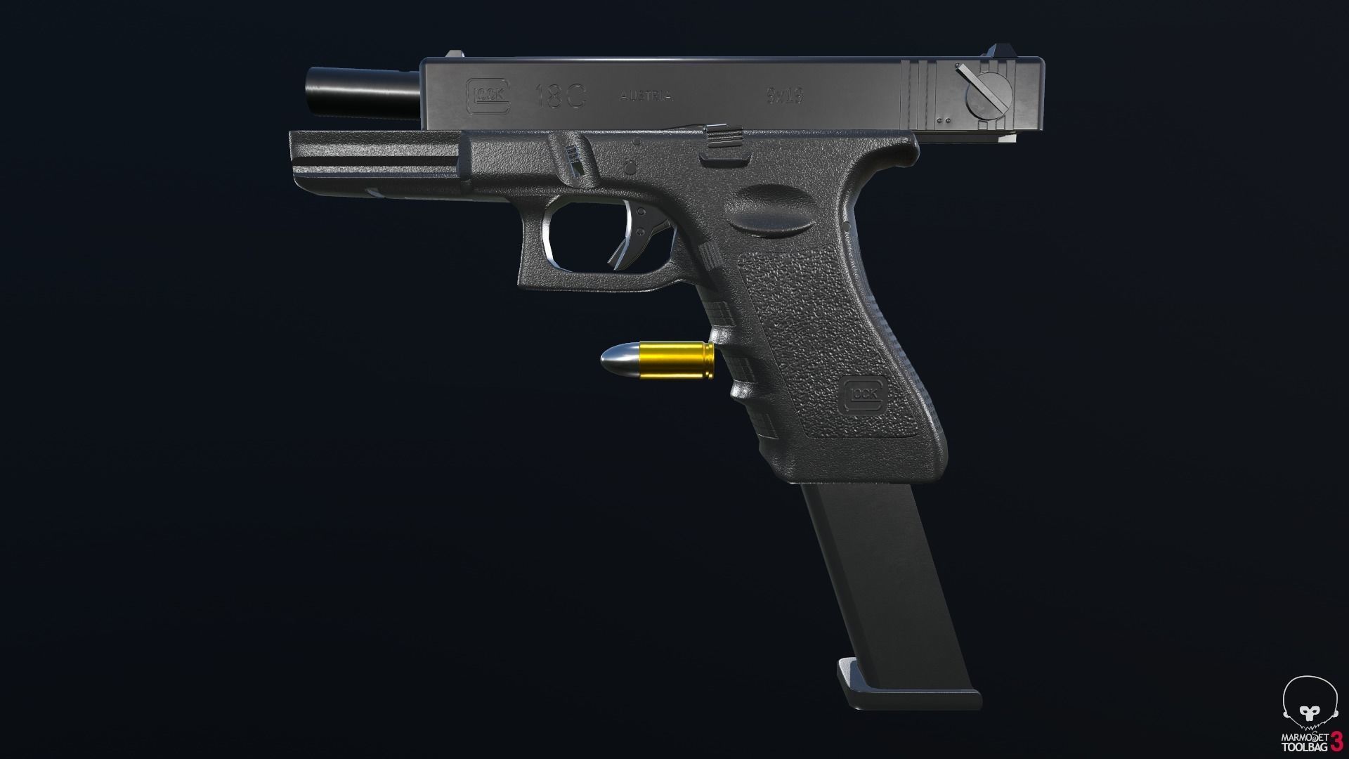 Glock 18C Low-poly 3D model_6