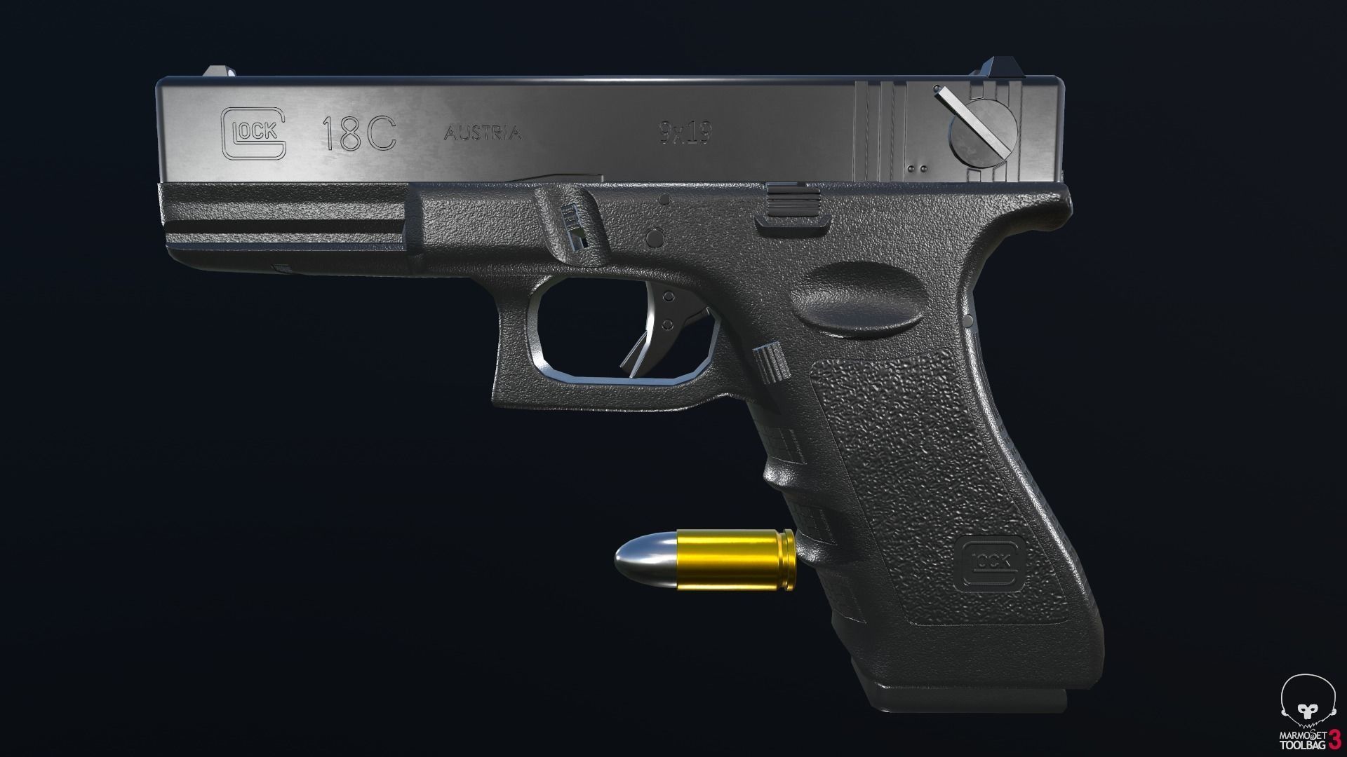 Glock 18C Low-poly 3D model_2