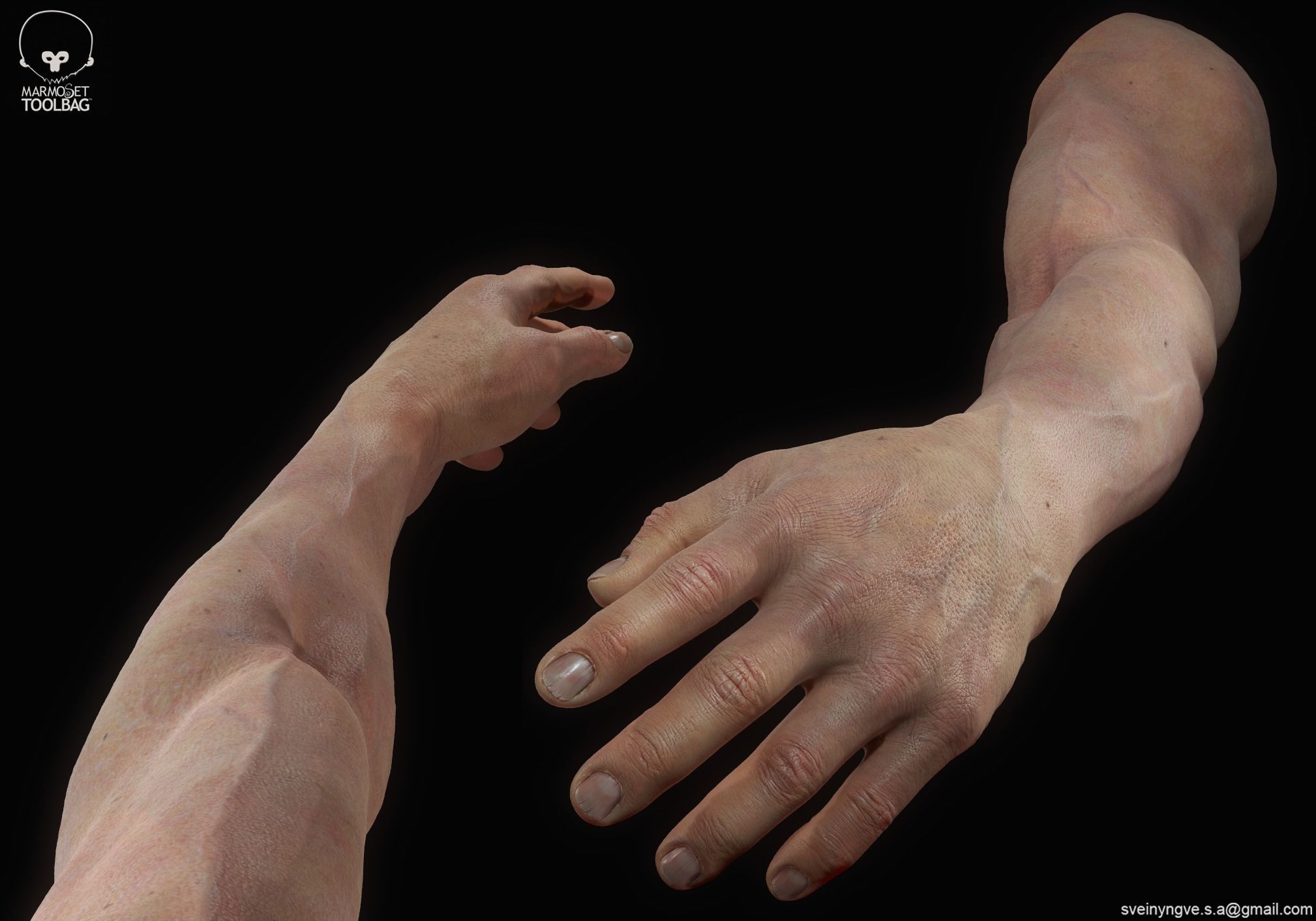 Helping Hand - FPS arm - Cinematic arm Low-poly 3D model_5