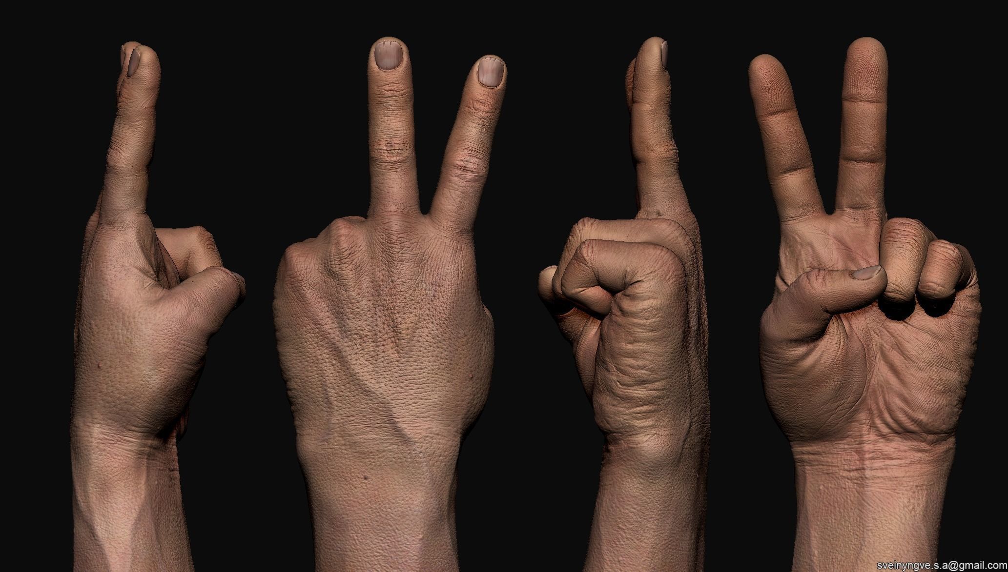 Helping Hand - FPS arm - Cinematic arm Low-poly 3D model_18