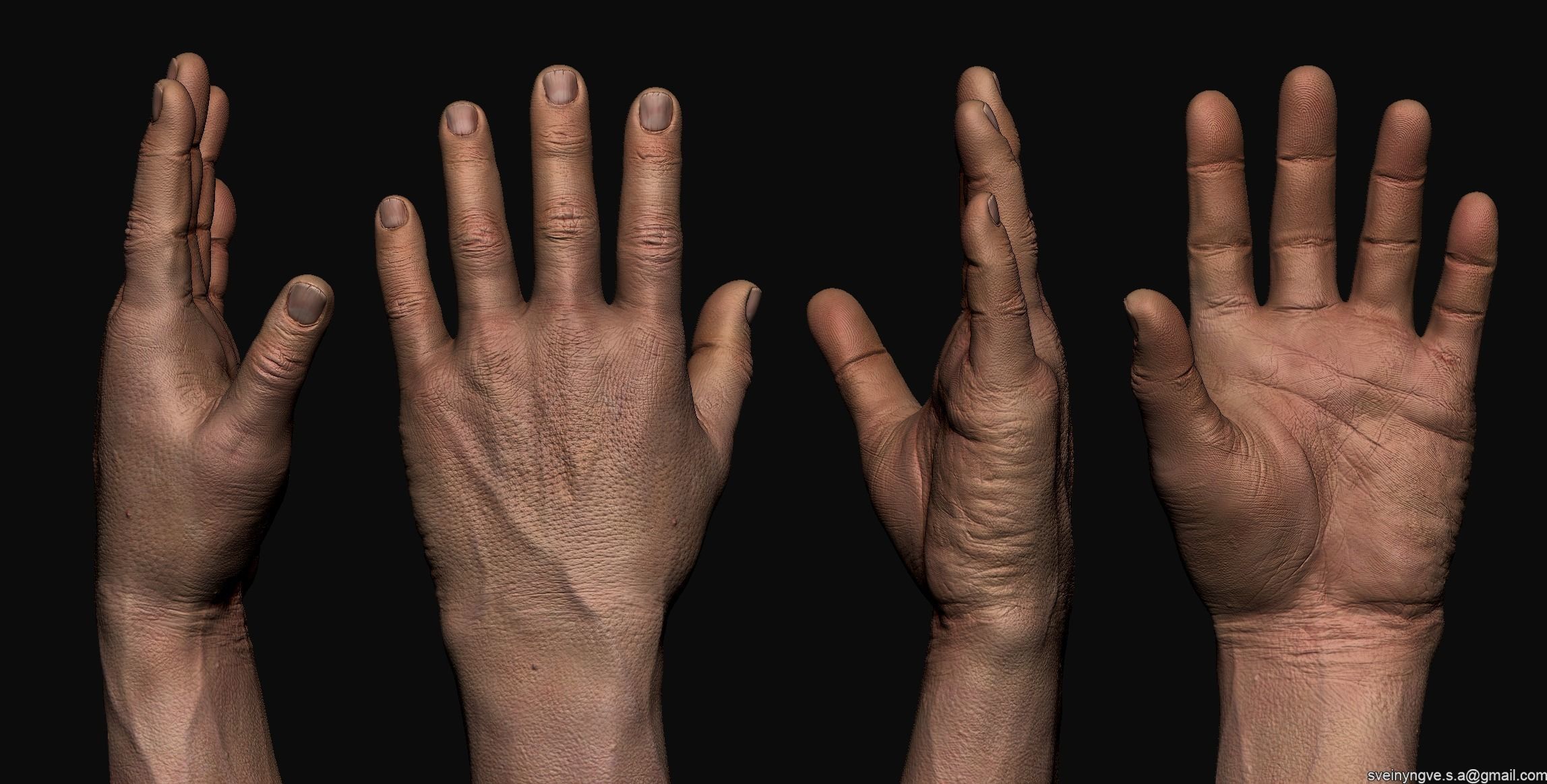 Helping Hand - FPS arm - Cinematic arm Low-poly 3D model_14