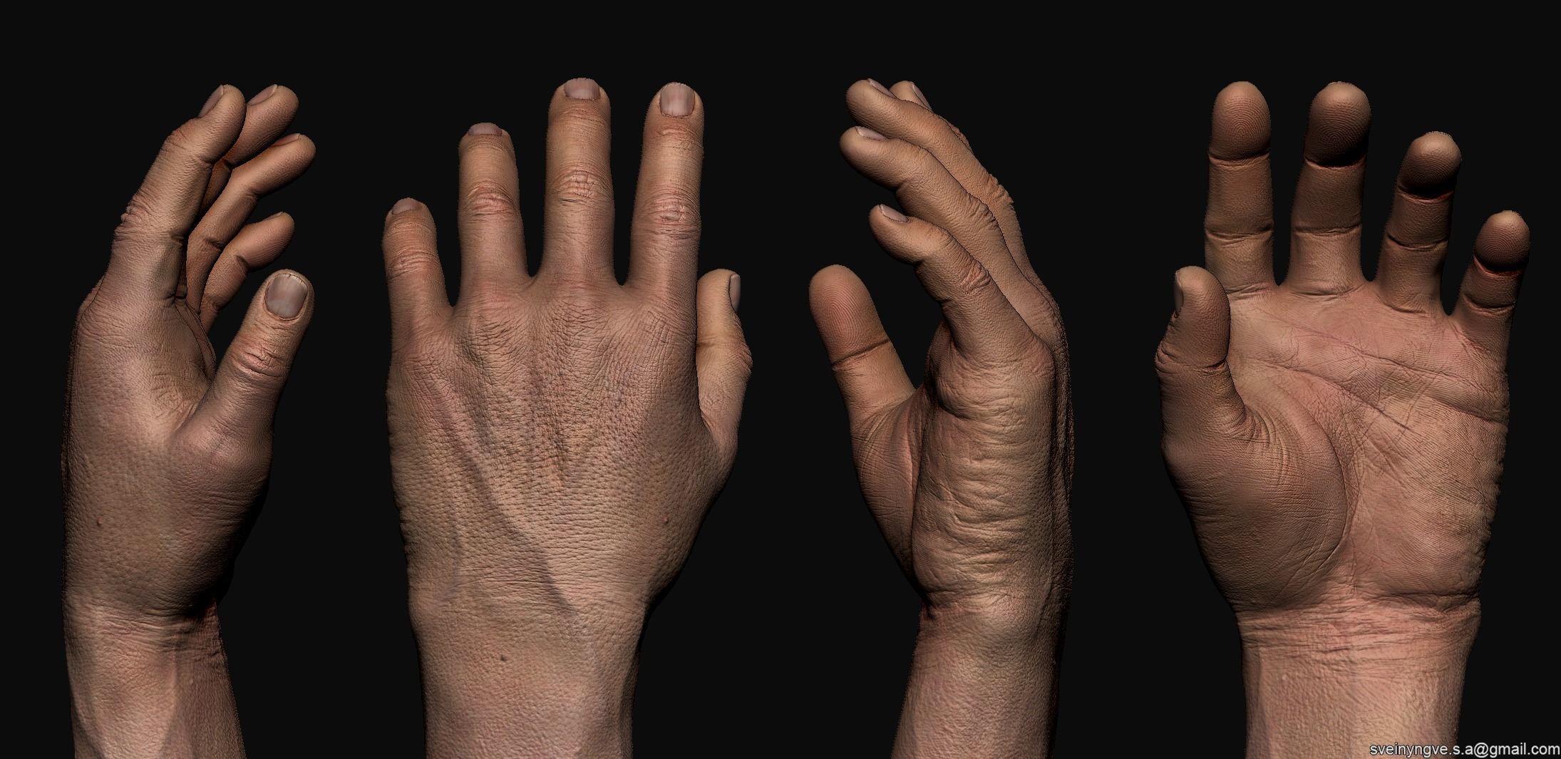Helping Hand - FPS arm - Cinematic arm Low-poly 3D model_13