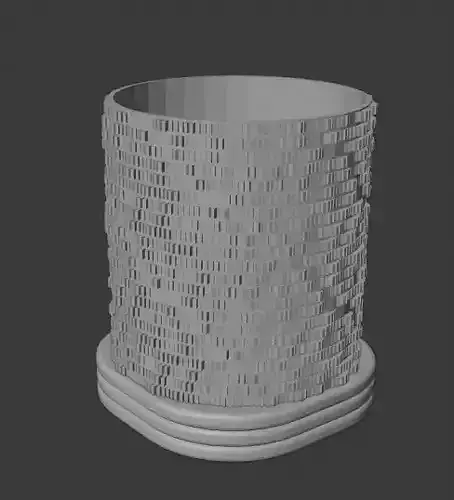 Tealight holder pixel-like texture 3D print model