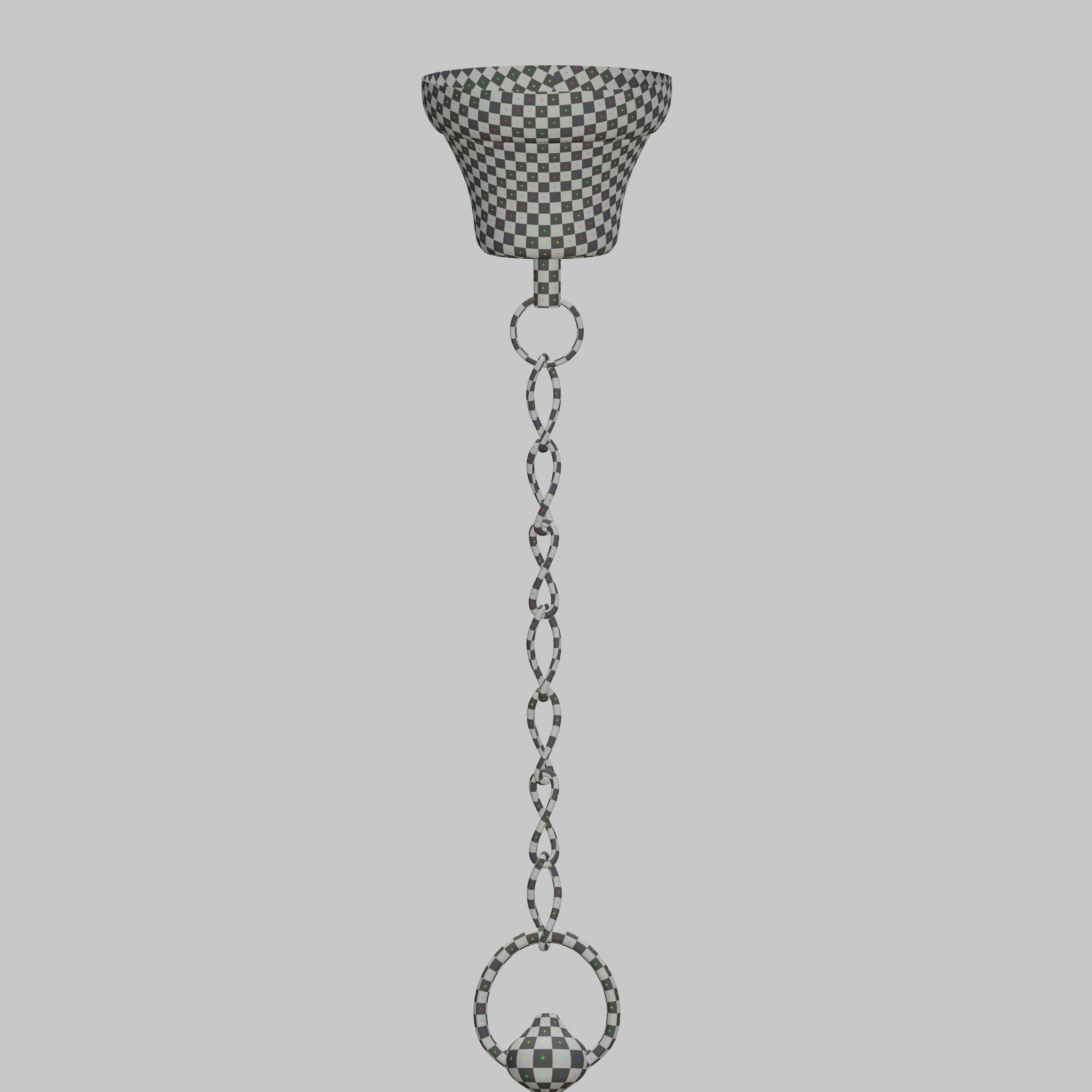 Arabian hanging bronze lantern 3D model_9