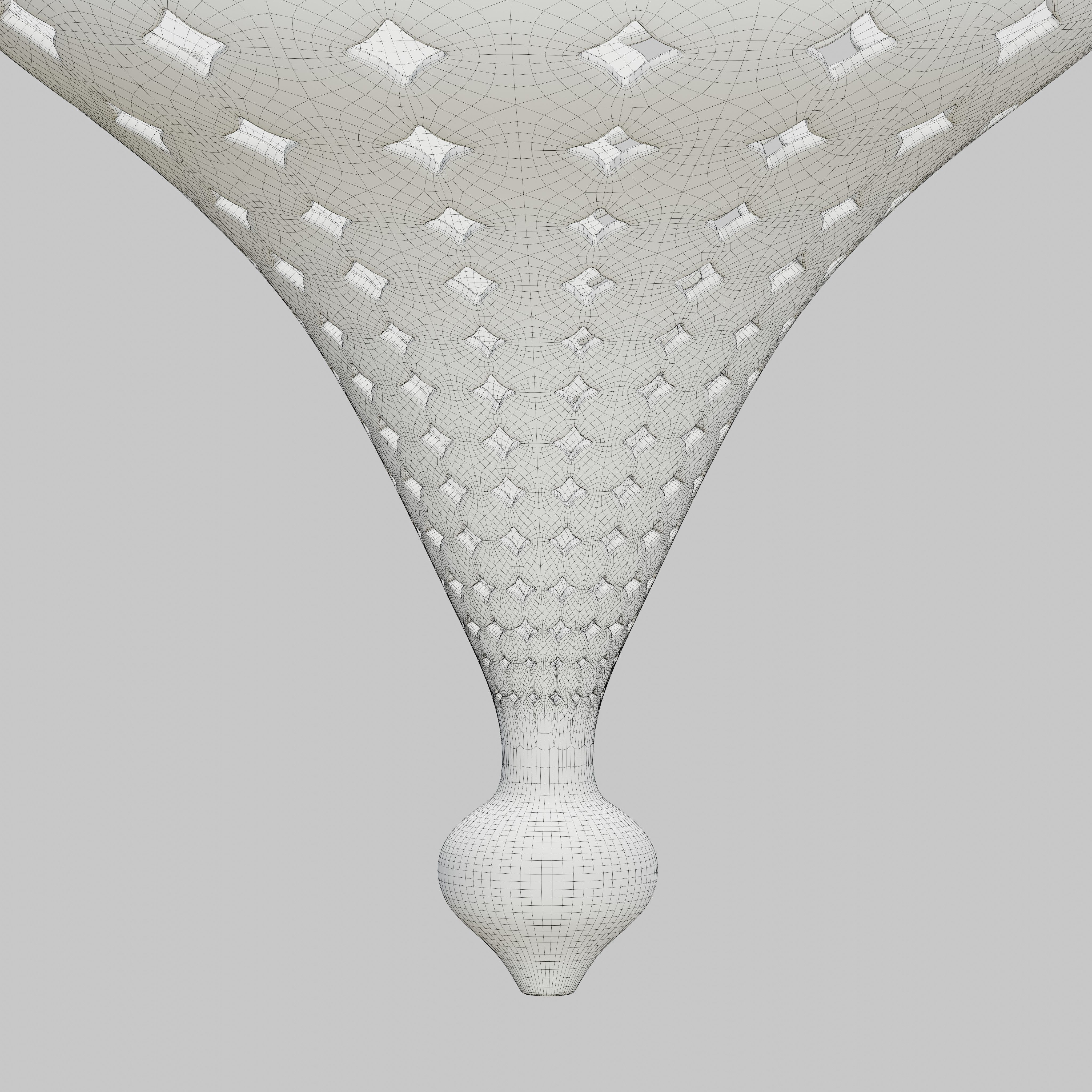 Arabian hanging bronze lantern 3D model_7