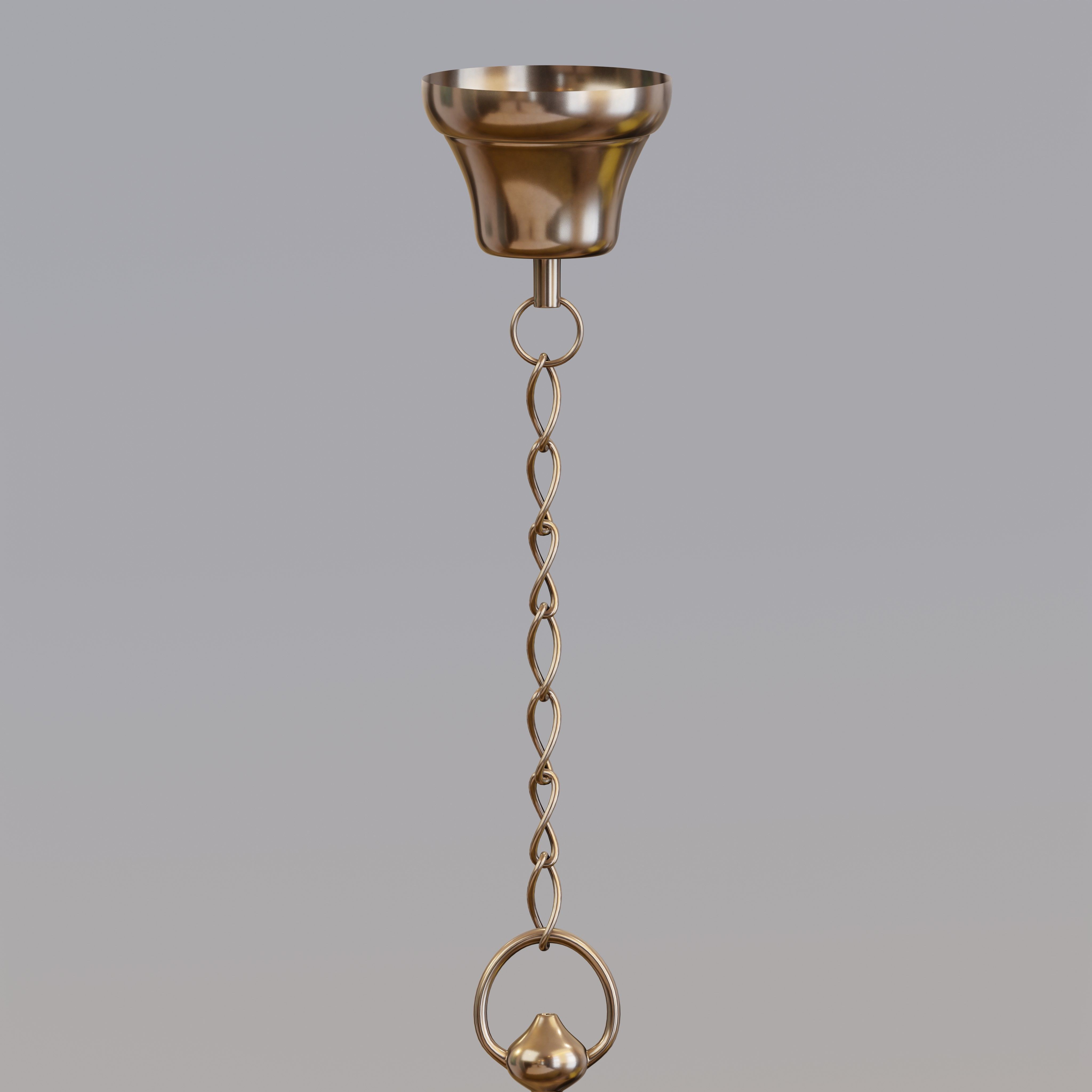 Arabian hanging bronze lantern 3D model_1
