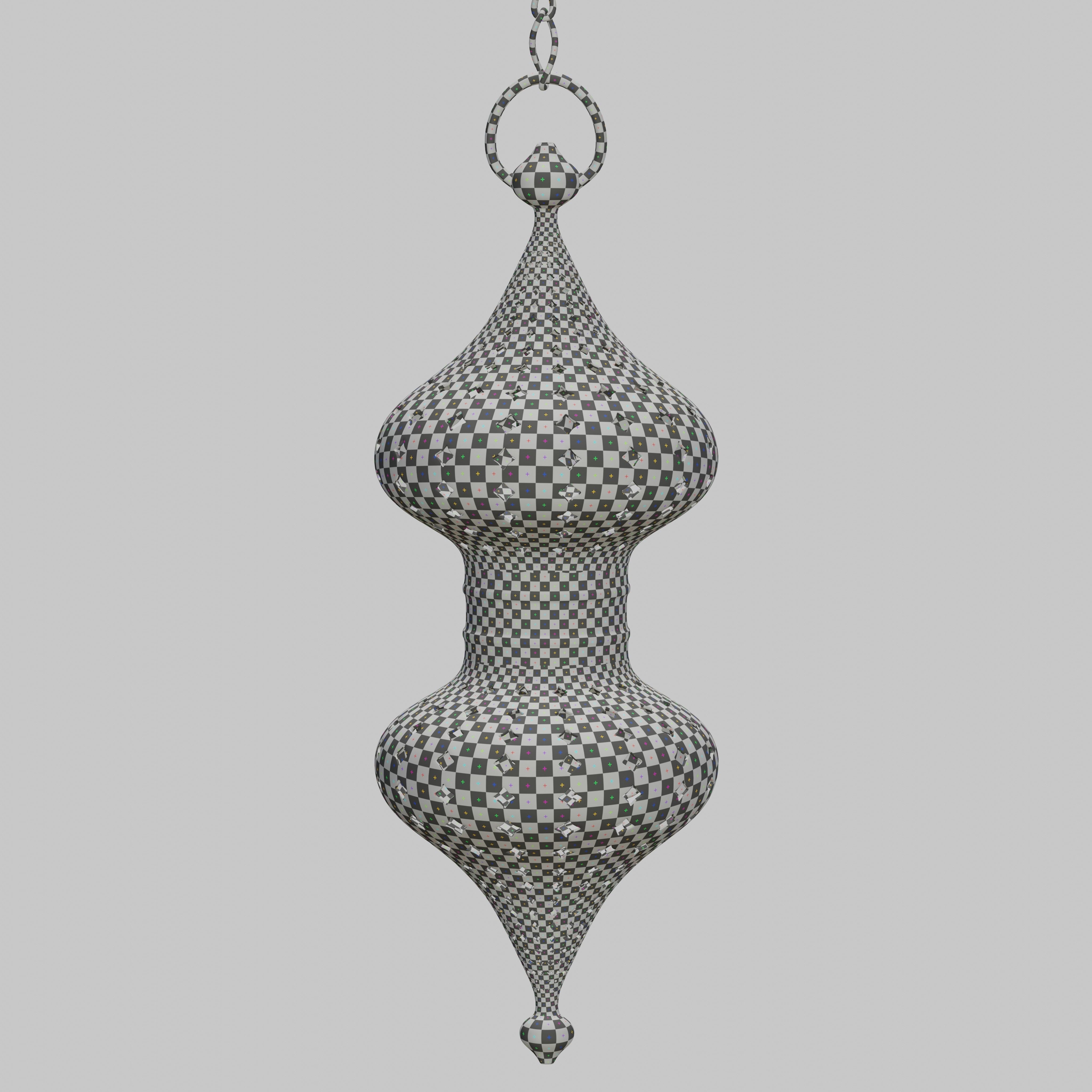Arabian hanging bronze lantern 3D model_8