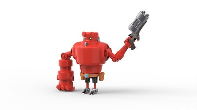 Robot holding gun 3D model