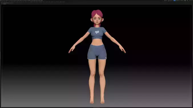 ZBrush Stylized Character Girl Base Mesh - Amy Girl Style 19