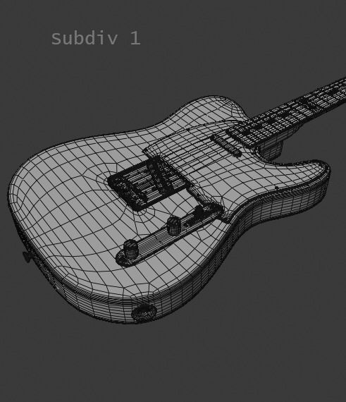 Electric Guitar Telecaster 3D model_21