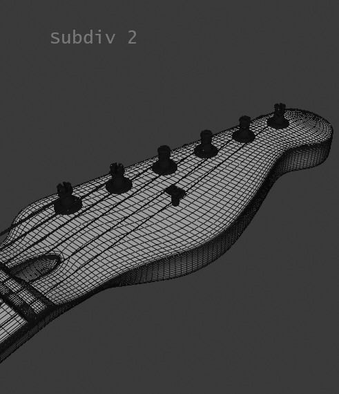 Electric Guitar Telecaster 3D model_25