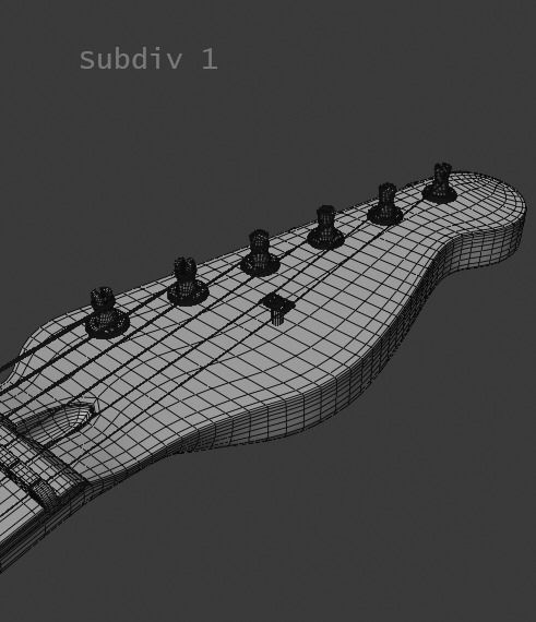 Electric Guitar Telecaster 3D model_24