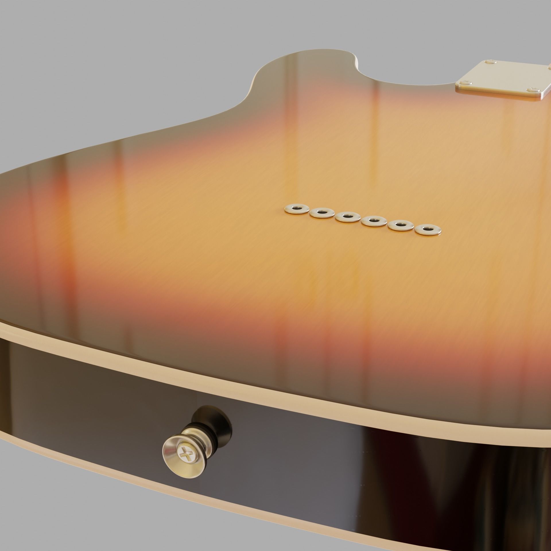 Electric Guitar Telecaster 3D model_2