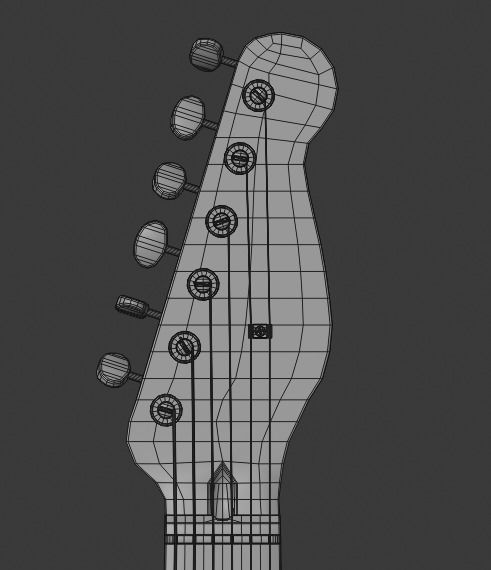 Electric Guitar Telecaster 3D model_16