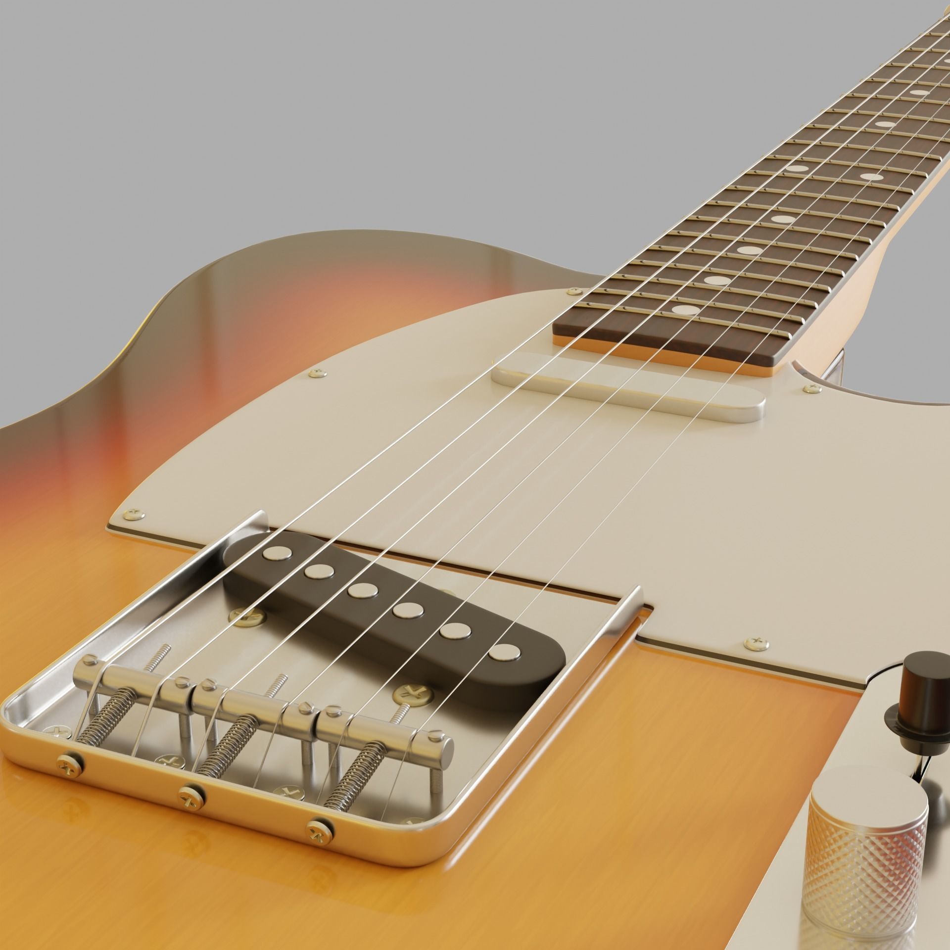 Electric Guitar Telecaster 3D model_1