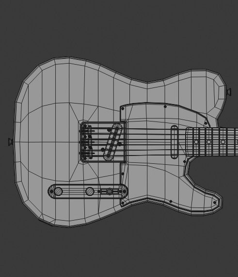 Electric Guitar Telecaster 3D model_10