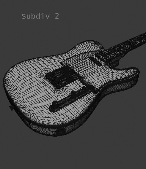 Electric Guitar Telecaster 3D model_22