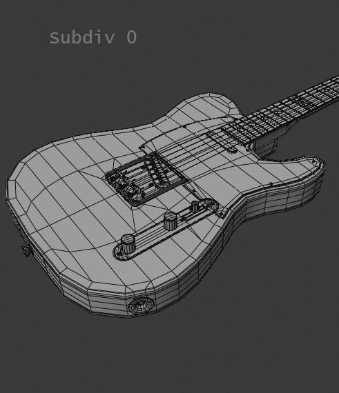 Electric Guitar Telecaster 3D model_20