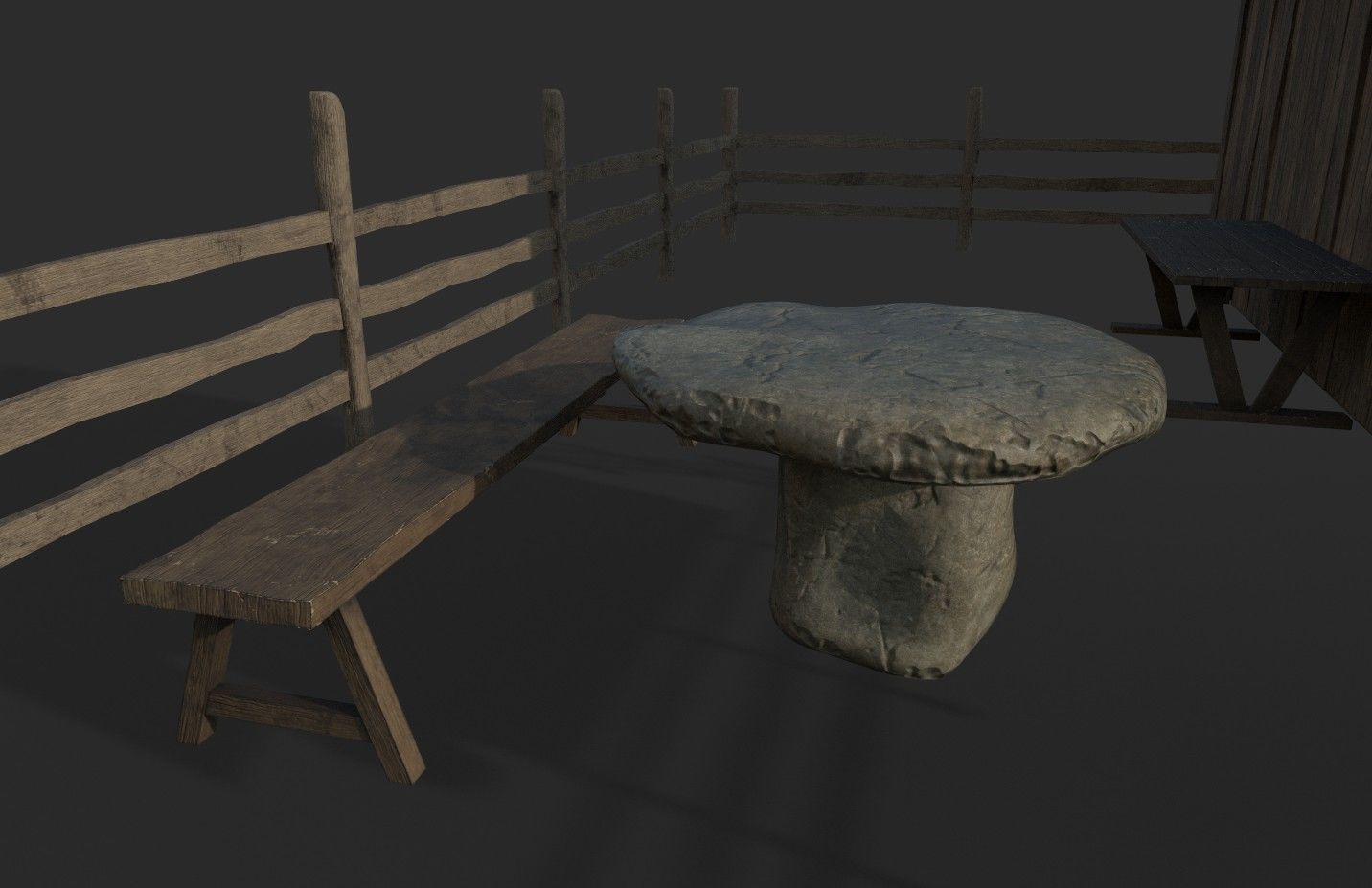 Old Barn Low-poly 3D model_7