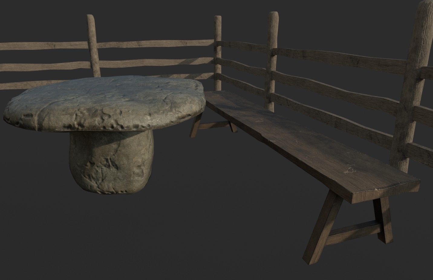 Old Barn Low-poly 3D model_8