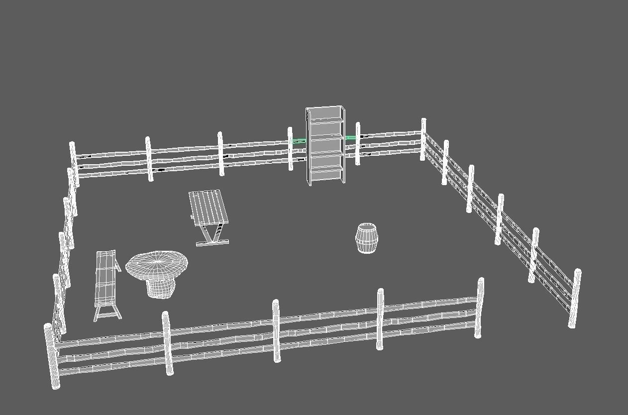 Old Barn Low-poly 3D model_13