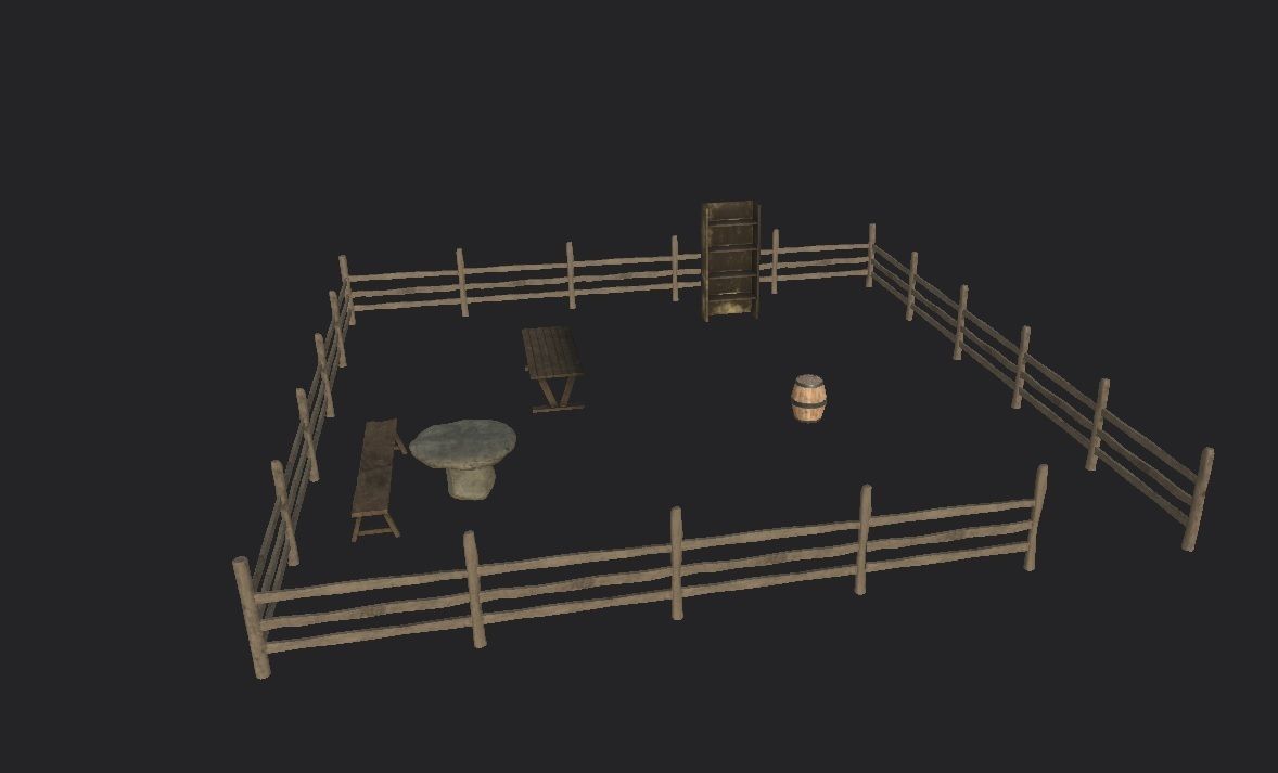 Old Barn Low-poly 3D model_9