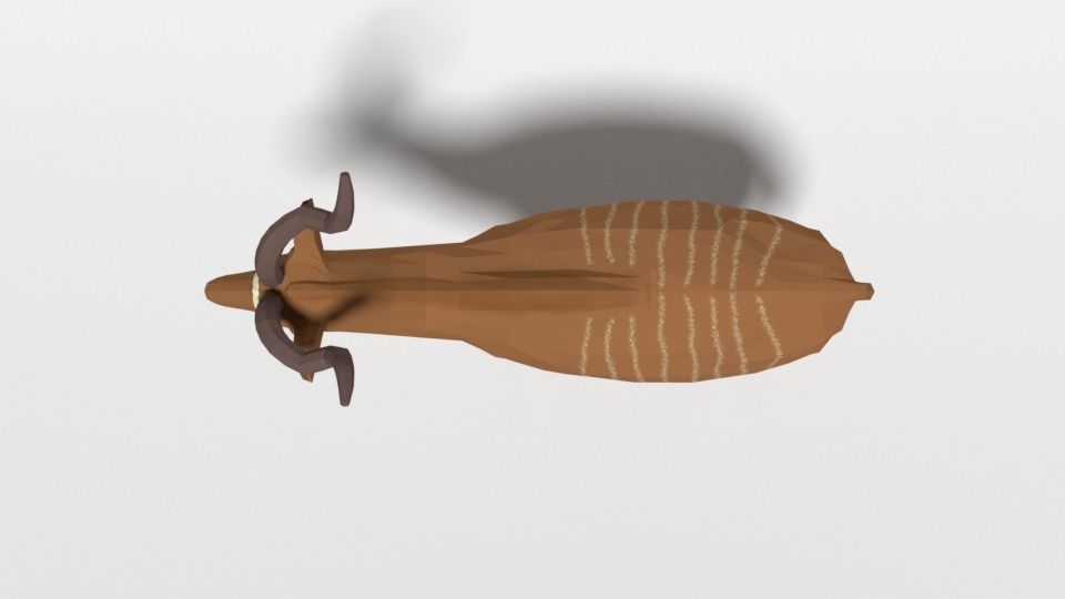 Low Poly Cartoon Greater Kudu Antelope Low-poly 3D model_8